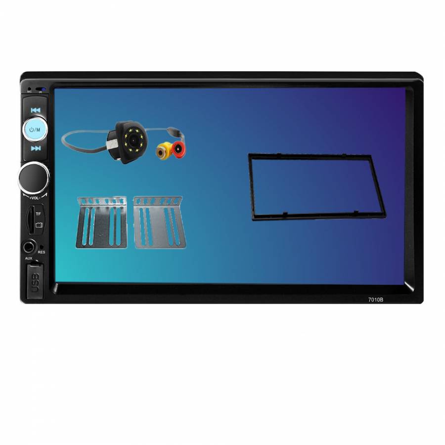 Navigatie Mirrorlink Mp5 Player Auto KlaussTech, Rama 2din, Suporti Prindere Si Camera Marsarier 8 Led Night-vision, Bluetooth, Divix , Avi , Usb , Sd Card , Aux