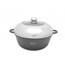 Oala Cu Capac, Aluminiu, Diametru 26 Cm, Capac Din Aluminiu, Usoara, Ergonomica, Negru