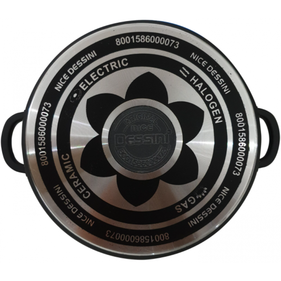 Oala Cu Capac, Aluminiu, Diametru 26 Cm, Capac Din Aluminiu, Usoara, Ergonomica, Negru