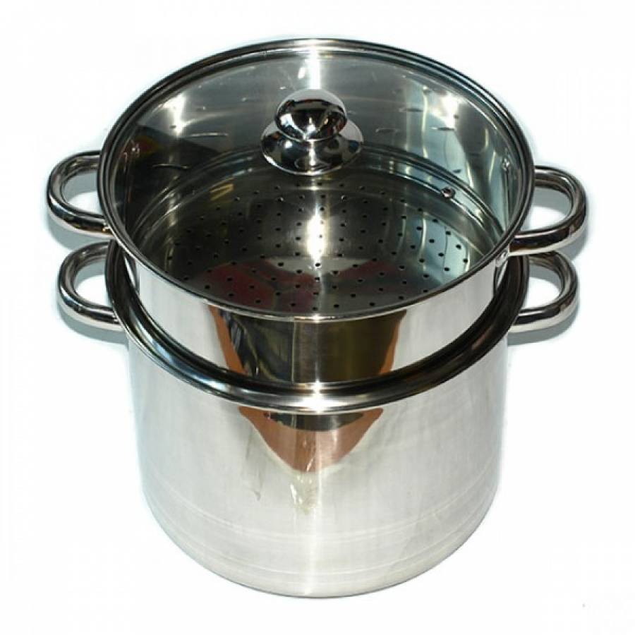 Oala De Cuscus, Capacitate 8l, Otel Inoxidabil, Manere Reci, Usor De Folosit, Ergonomica, Moderna, Argintiu