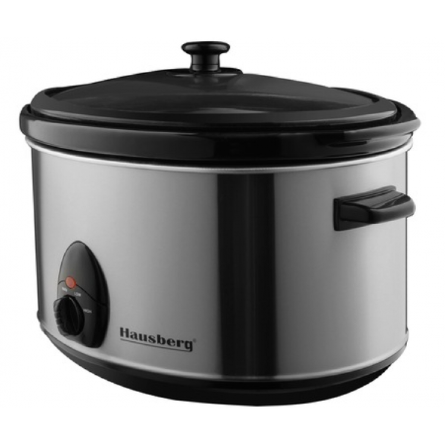 Oala Electrica Cu Capacitate De 8 L, Putere 320 W, Setari High Si Low, Functia Pastrare La Cald, Carcasa Din Otel Inoxidabil, Manere Ergonomice, Argintiu