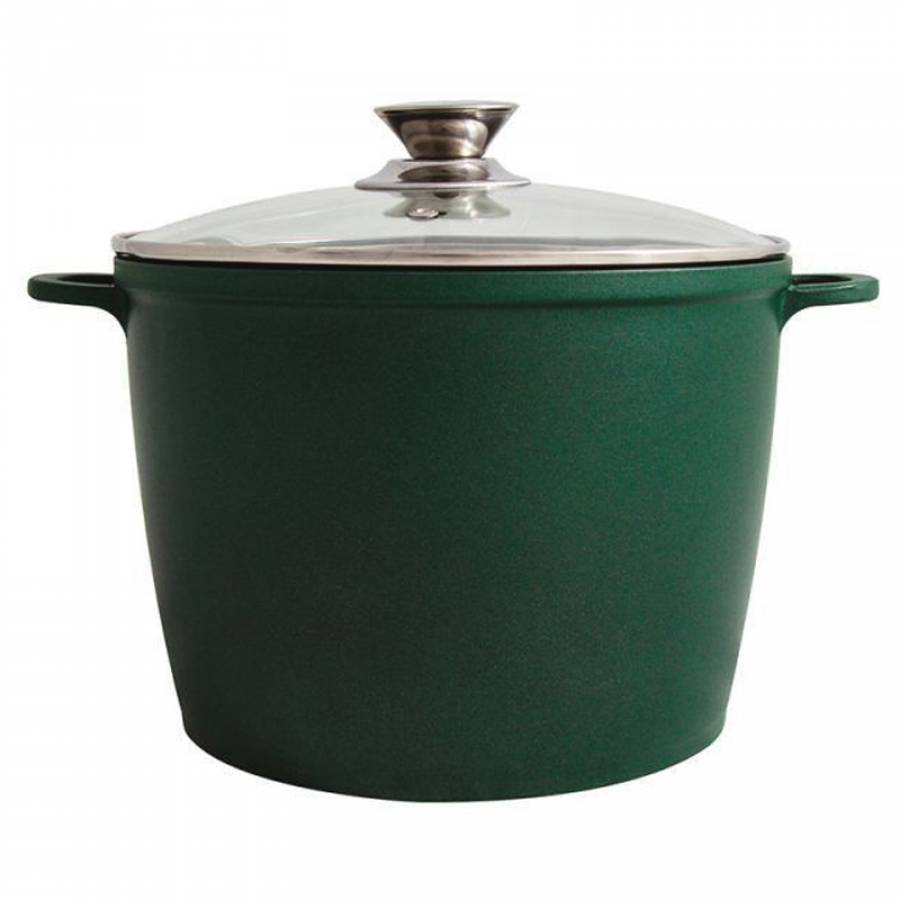 Oala Tuci Cu Capac De Sticla 24 Cm Grunberg , Verde