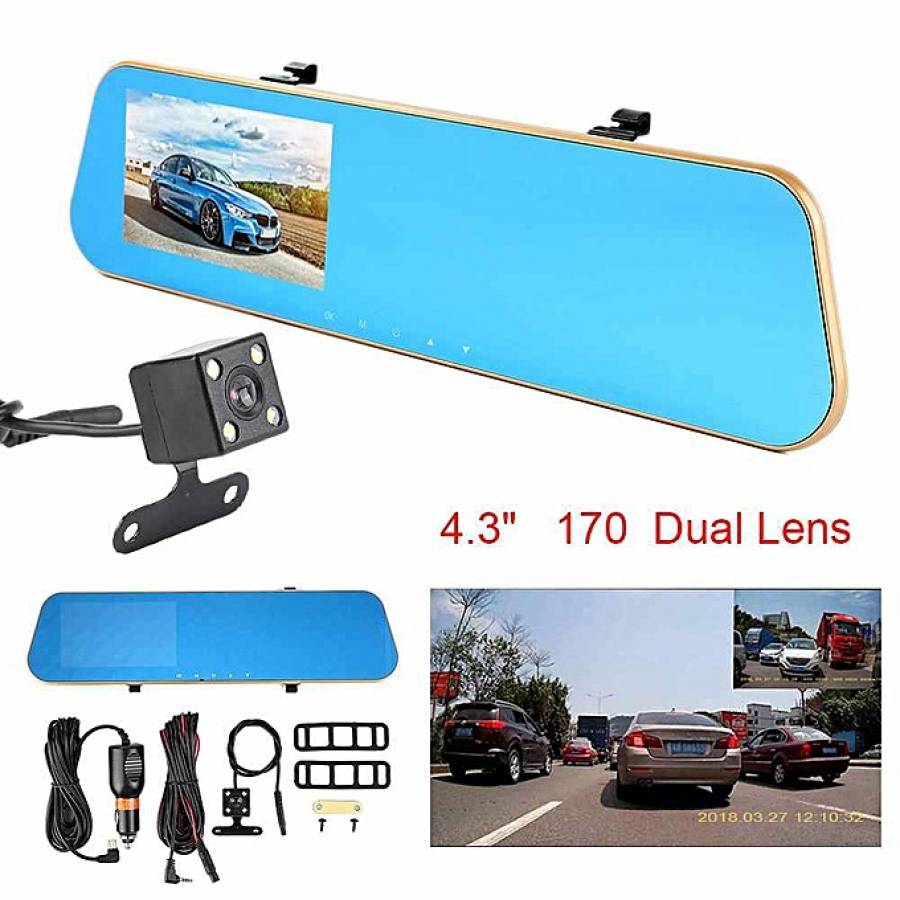 Oglinda Auto Cu Camera De Marsarier, Full Hd, Tft, Night Vision, Senzor De Miscare, Usor De Folosit, Usor De Instalat, Negru