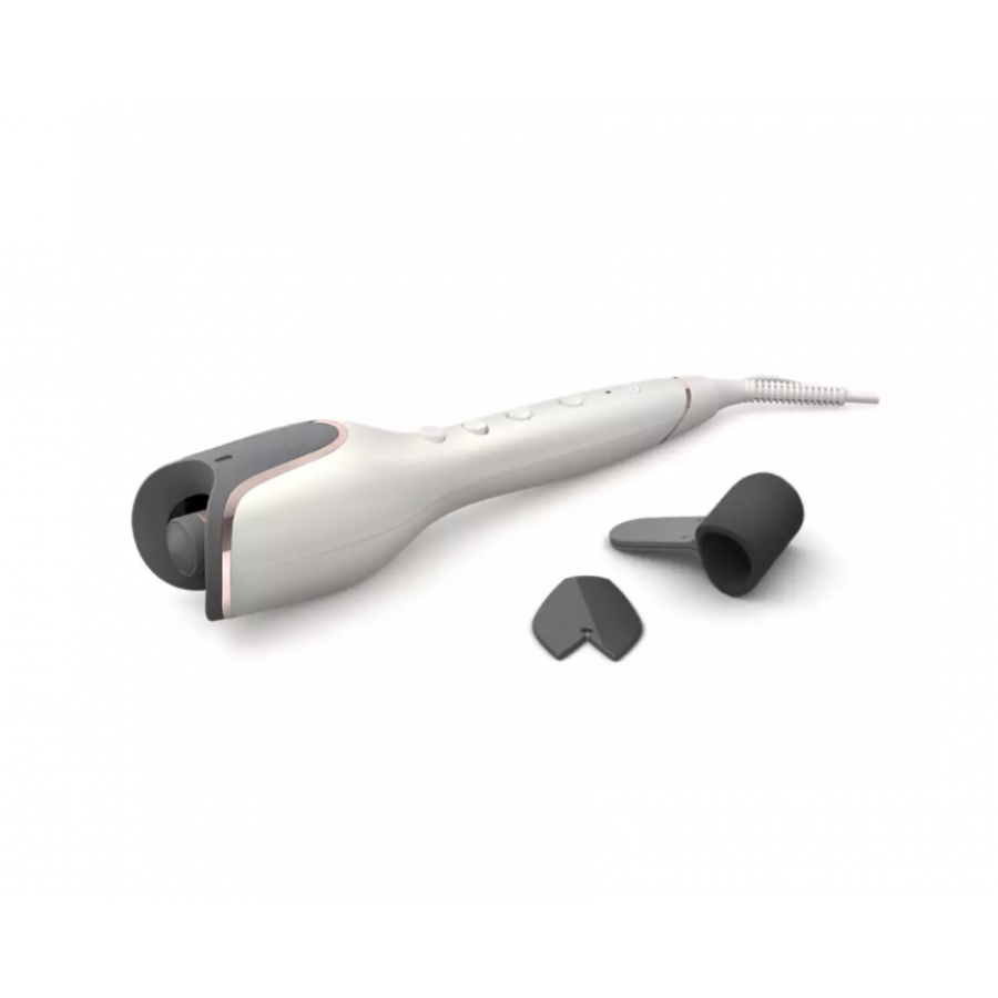Ondulator Automat Cu Tehnologie Stylecare Prestige, Rotire Automata, Oprire Automata, Invelis Ceramica Cu Cheratina, Temperatura 70  °c - 190 °c - 210 °c, Tensiune Universal, Alb