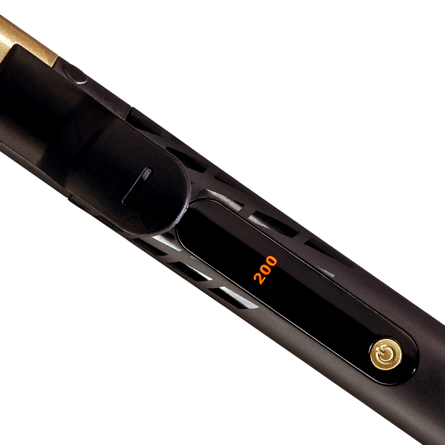 Ondulator Babyliss Creative Gold Medium Curls, Varf Rece, Diametru 25mm, Indicator Led, Afisare Temperatura, Placa Ceramica, 3 Trepte De Temperatura,  Negru/galben