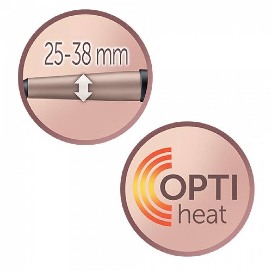 Ondulator Conic Electric Remington Proluxe , Tehnologia Inteligenta Optiheat , Tamburul De 25-38 Mm , Invelisul Unic Grip-tech , Ecran Digital Cu Temperaturi Intre 120°c-210°c , Alb/roz