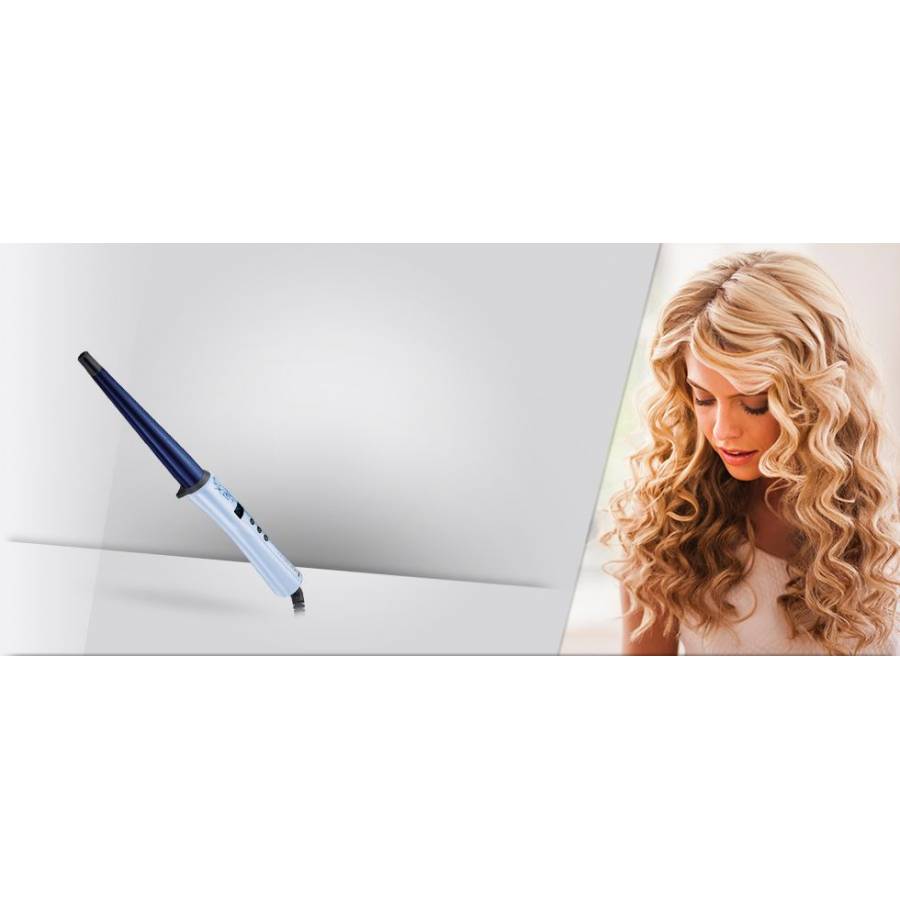 Ondulator Electric Remington Sapphire Pro Wand , Temperaturi Intre 130Âºc Si 210Âºc  , Incalzire Rapida In Doar 30 Secunde, Tehnologie Control Digital, Invelis Ceramic De Lux,control Temperatura,culoare Alb/albastru