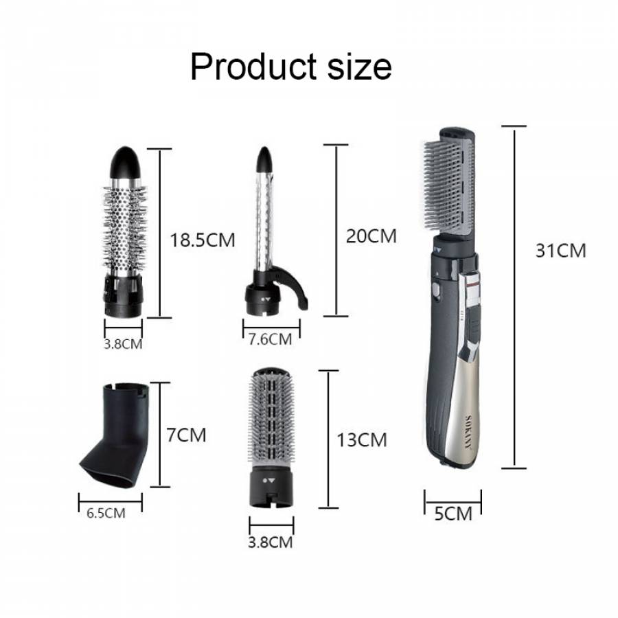 Ondulator  Profesional 1000w, 3 Setari De Viteza, Rotire 360, Alimentare 220-240v 50/60hz, 4 Accesorii Incluse, Design Modern, Negru