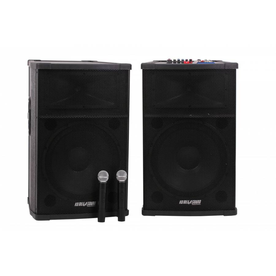 Pachet De 2 Boxe Vlliodor Nrs Cu Port Usb , Sd Card , Radio Fm , Intrare Aux , Jack De Intrare 6.5 Mm , Putere 2 X 300 W , 2 Micofoane Incluse , Ecran Lcd , Culoare Negru