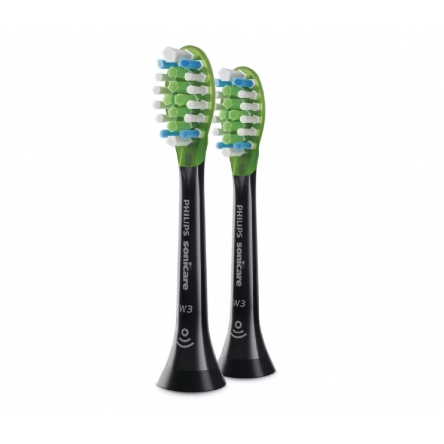 Pachet De 2 Capete Philips Premium Periuta Electrica, Rigidatea Perilor Moale/mediu, Recunoasterea Capului De Periere, Dimensiune Standard, Negru