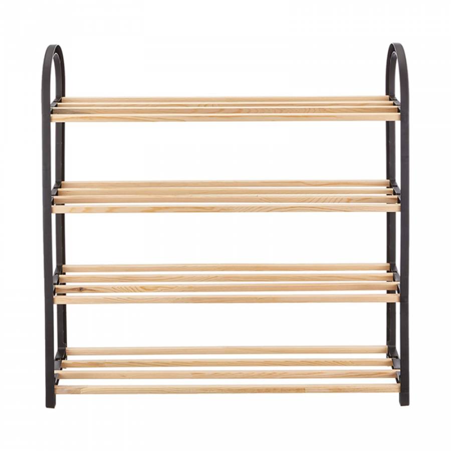 Pantofar Klausstech, 4 Rafturi, Dimensiune 64x18x64cm, Stabilitate Si Durabilitate Ridicata, Usor De Intretinut, Negru/crem