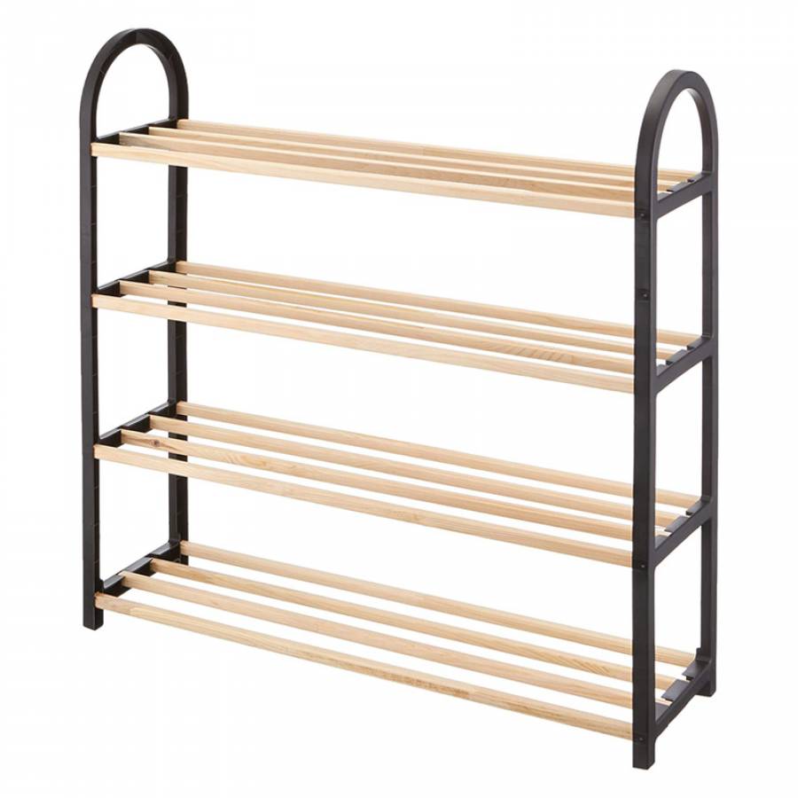 Pantofar Klausstech, 4 Rafturi, Dimensiune 64x18x64cm, Stabilitate Si Durabilitate Ridicata, Usor De Intretinut, Negru/crem