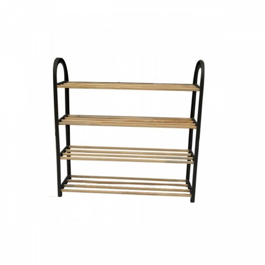 Pantofar Klausstech, 4 Rafturi, Dimensiune 64x18x64cm, Stabilitate Si Durabilitate Ridicata, Usor De Intretinut, Negru/crem