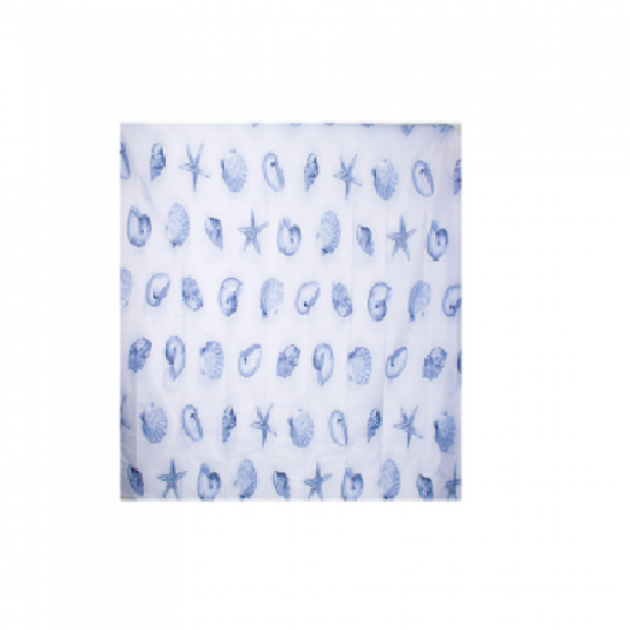 Perdea De Baie Klausstech, Panzata, 1 Piesa, 180 X 200 Cm, Imprimeu, Design Modern, Usor De Instalat, Albastru