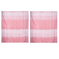 Perdea De Baie Klausstech, Panzata, 2 Piese, 2 X (120 X 180) Cm, Imprimeu, Design Modern, Usor De Instalat, Alb/roz