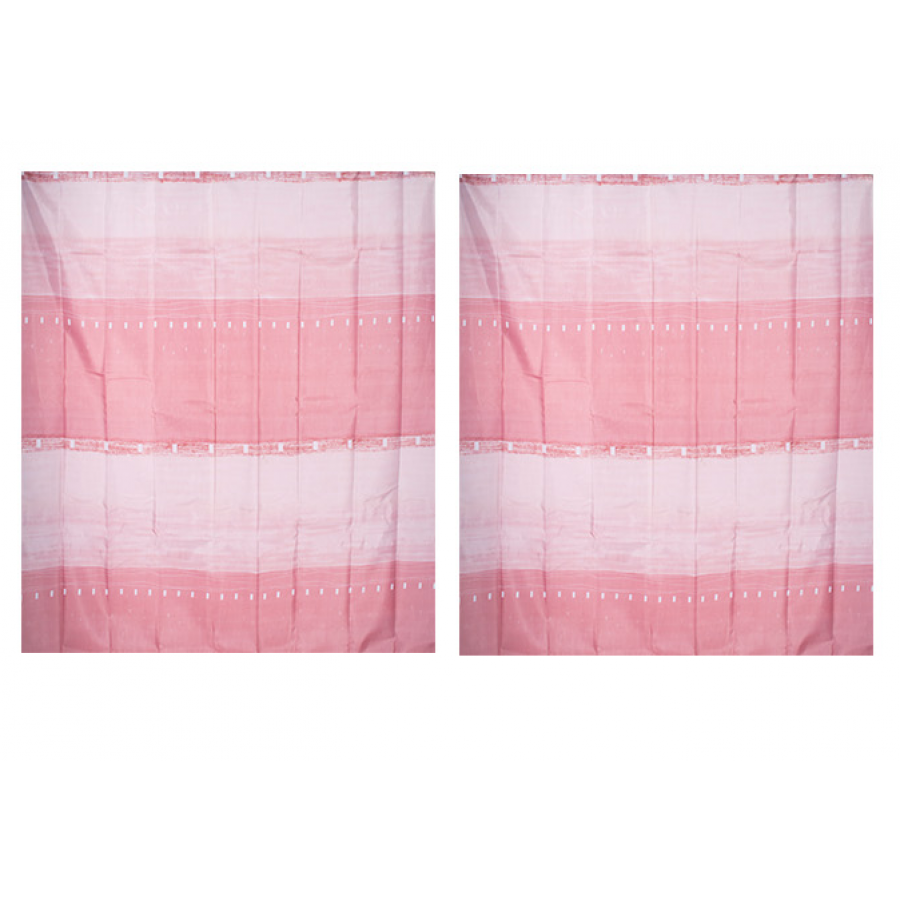 Perdea De Baie Klausstech, Panzata, 2 Piese, 2 X (120 X 180) Cm, Imprimeu, Design Modern, Usor De Instalat, Alb/roz