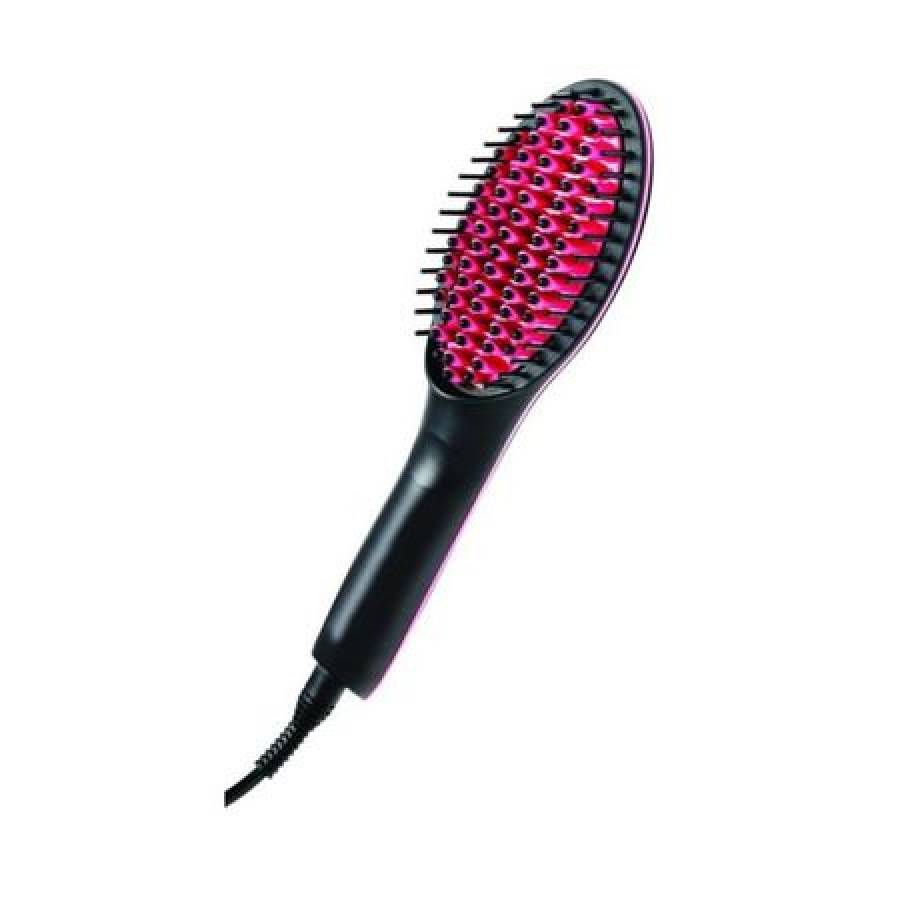 Perie Ceramica KlaussTech Pentru Indreptarea Parului, Electrica, Afisaj LCD,  230 °c, Negru/Roz
