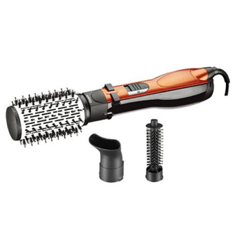 Perie De Par Electrica Gemei, 1000 W, Rotatie 360 °, 3 Accesorii Incluse, 4 Trepte De Viteza, Cablu Rotativ, Ideala Pentru Ondularea Parului, Design Ergonomic, Negru