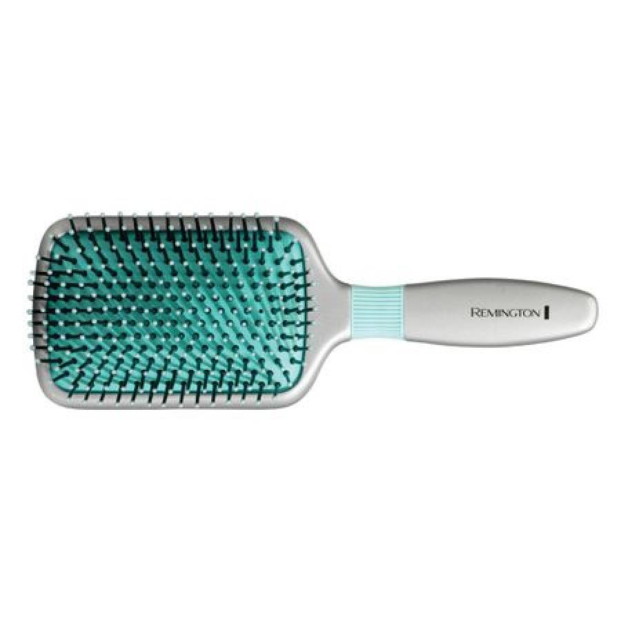 Perie De Par Lata Remington Bp908 ,cap Cu Diametru De 85 Mm,perii Din Nailon,efect Antistatic, Stralucire Vizibila,fara Reziduuri Uleioase,maner De Lemn Vopsit,culoare  Alb/verde