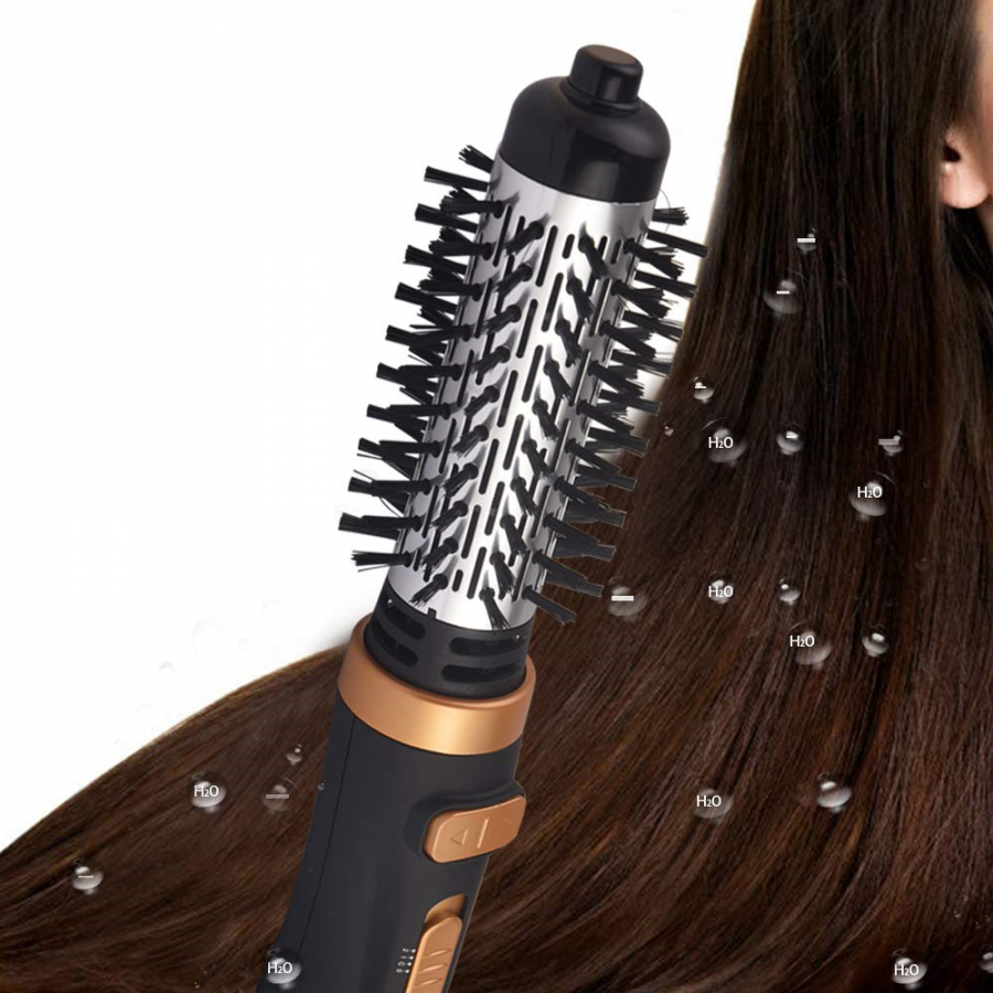 Perie De Par Profesionala Electrica, Rotativa, Ceramica, 2 Trepte De Viteza, Protectie Pentru Parul Uscat, Negru