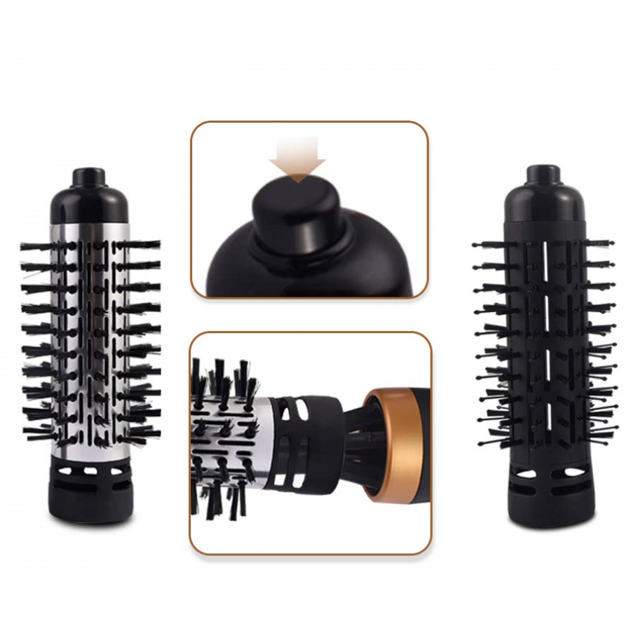 Perie De Par Profesionala Electrica, Rotativa, Ceramica, 2 Trepte De Viteza, Protectie Pentru Parul Uscat, Negru