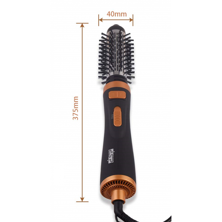 Perie De Par Profesionala Electrica, Rotativa, Ceramica, 2 Trepte De Viteza, Protectie Pentru Parul Uscat, Negru