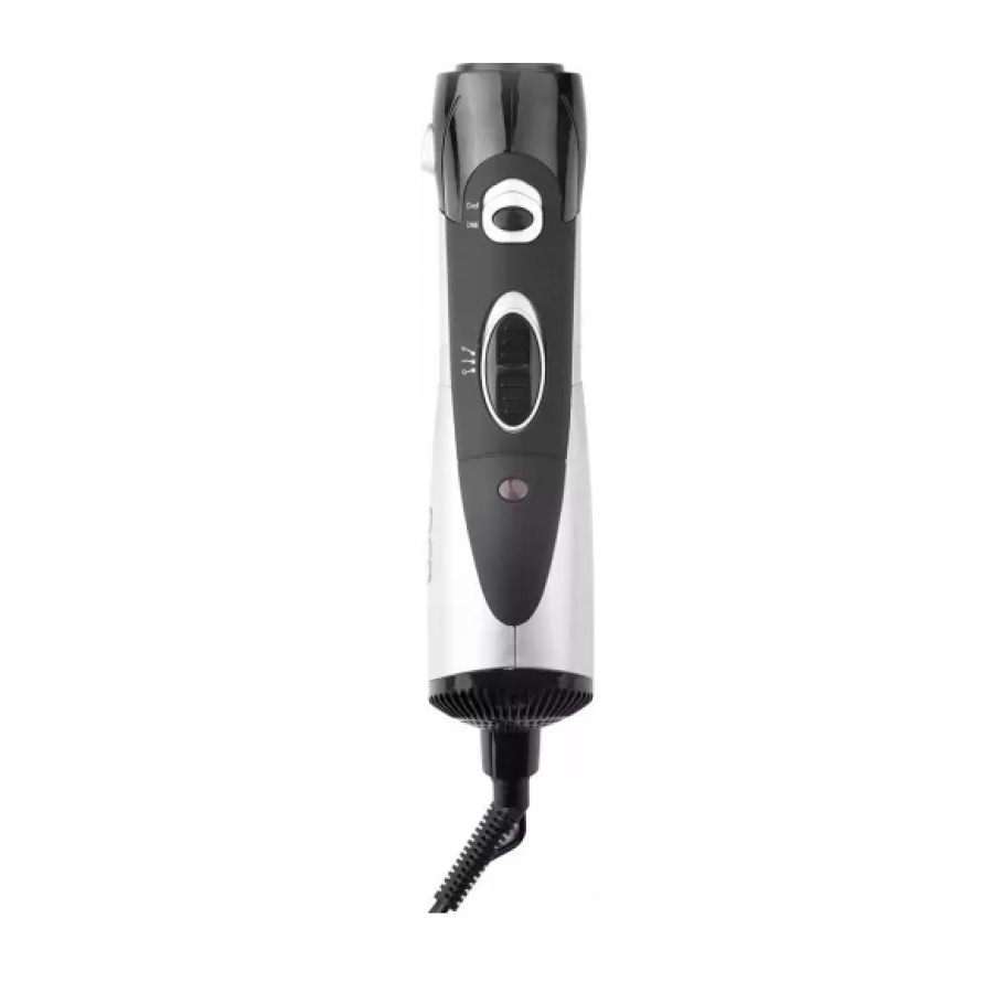 Perie De Par, Putere 1200w,  7 Accesorii Incluse, 220-240 V, 2 Trepte De Temperatura, Ergonomica, Negru/Argintiu