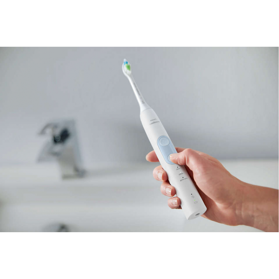 Periuta De Dinti Sonica Tehnologie Protectiveclean Philips, 3 Moduri Utilizare, Toc Transport, Brushsync, Tehnologie Gum Care, Vibrare Maner, Tensiune 110 - 240 V, Alb