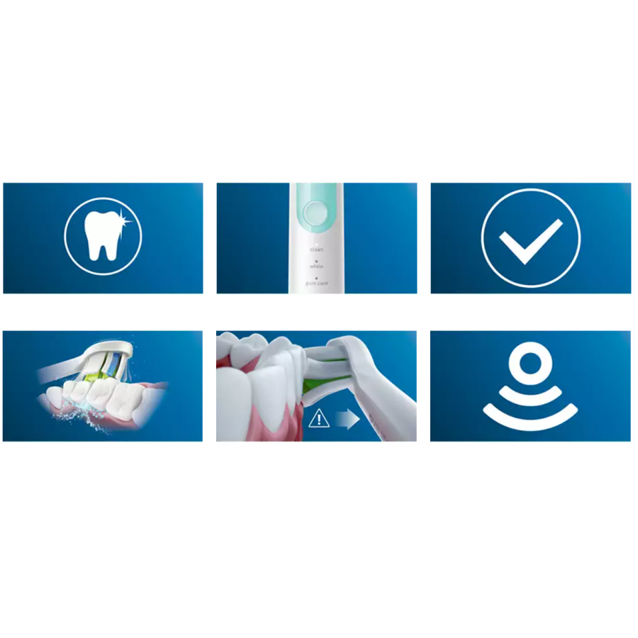 Periuta De Dinti Sonica Tehnologie Protectiveclean Philips, 3 Moduri Utilizare, Toc Transport, Brushsync, Tehnologie Gum Care, Vibrare Maner, Tensiune 110 - 240 V, Alb