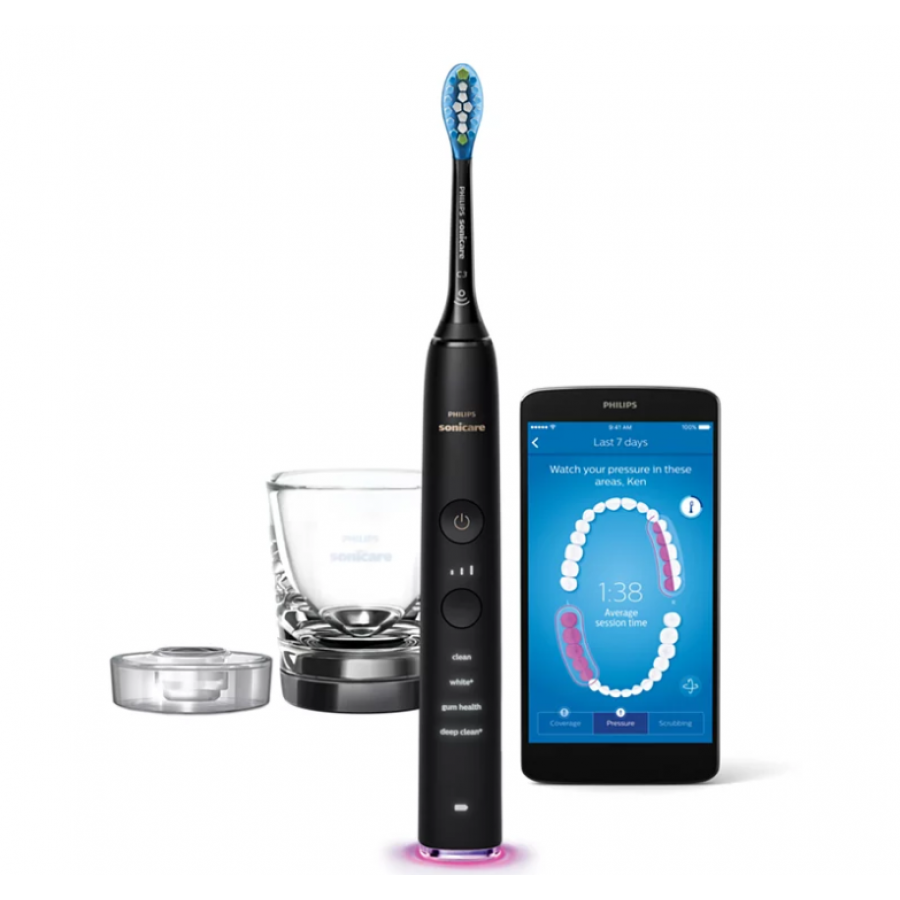 Periuta Philips Smart Cu Aplicatie Connected Brushing, Ingrijire Gingii, 3 Intensitati, Iluminare Violet, 62.000 Miscari/minut, Culoare Negru