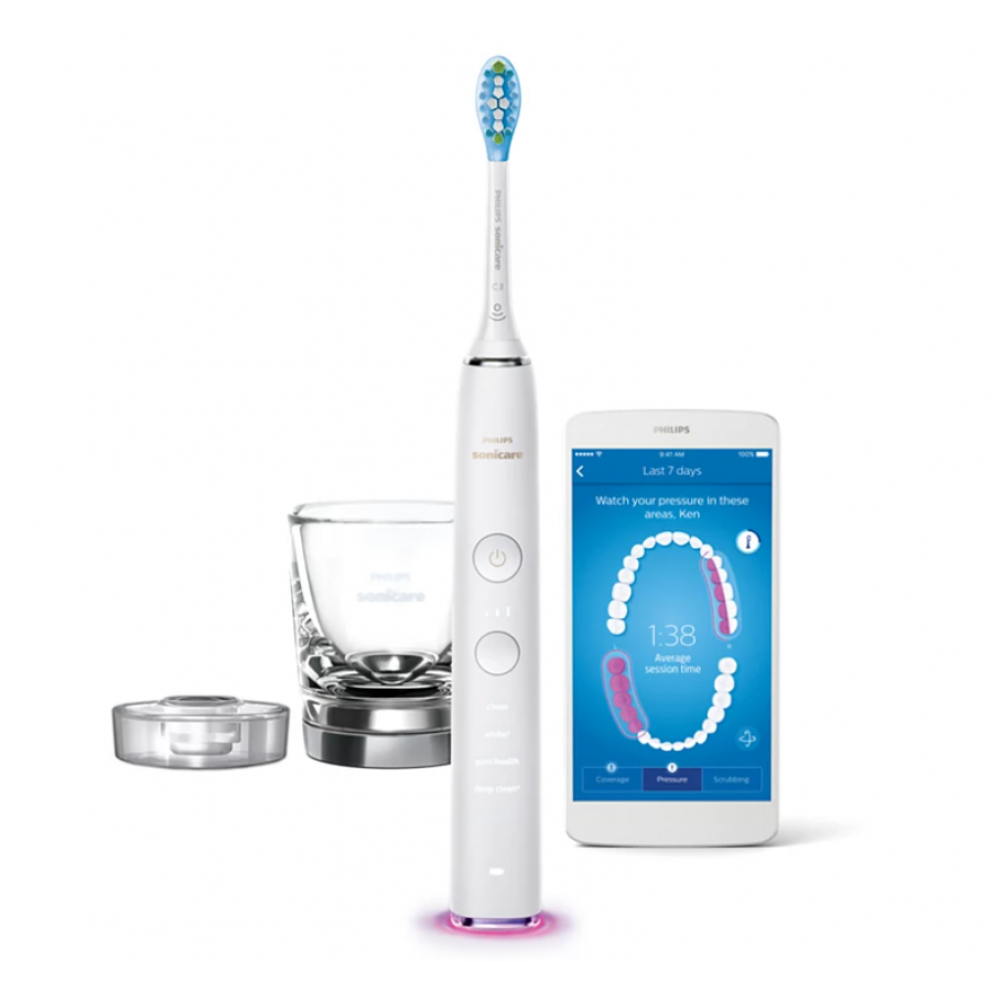 Periuta Philips Smart De Dinti, Aplicatie Connected Brushing, Ingrijire Gingii, 3 Intensitati, Iluminare Violet, 62.000 Miscari/minut, Culoare Alb