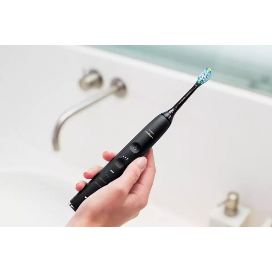 Periuta Smart Philips Pentru Albire, Aplicatie Connected Brushing Android / Ios, 4 Moduri Si 3 Intensitati, Vibrare Maner, Senzor Pozitie,  Culoare Negru