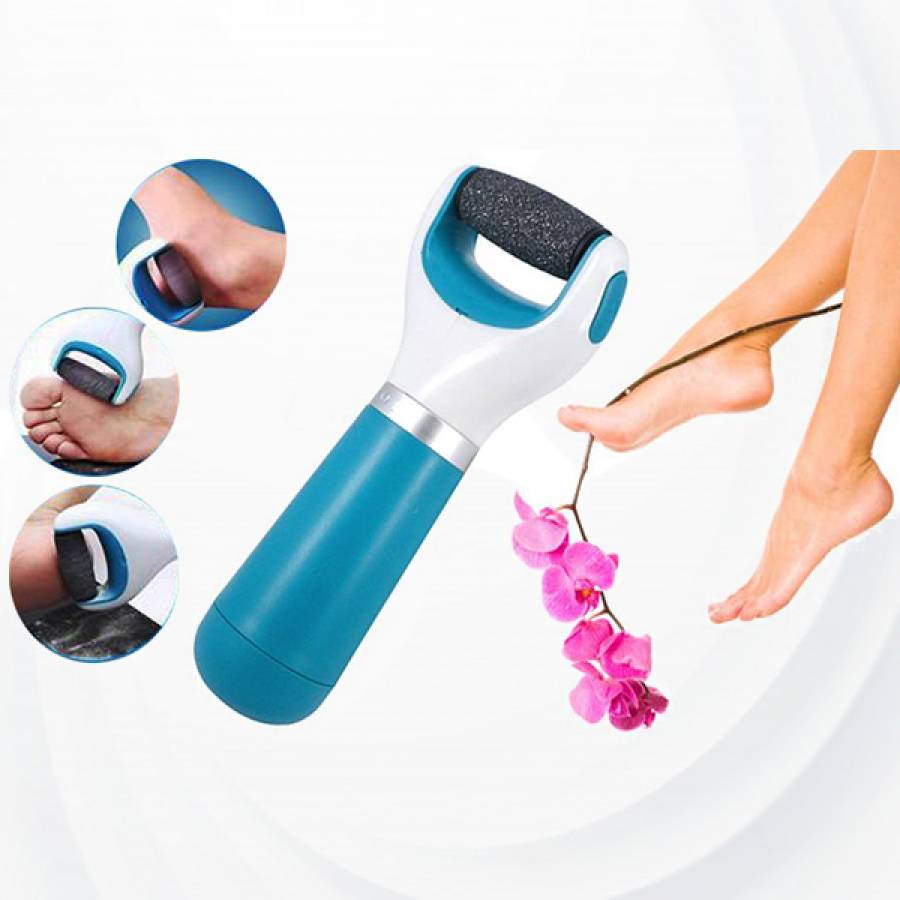 Pila Electrica Klausstech, Destinata Pentru Calcaie Si Talpi, Functionare Pe Baterii Sau Usb, Design Ergonomic, Usor De Folosit, Albastru/alb