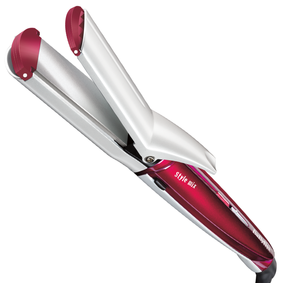 Placa De Creponat  Multistyler Style Mix Cu 10 Accesorii Incluse, Temperatura Maxima Pana La 180 °c, Invelis Satinat, Placi Interschimbabile, Design Modern,alimentare 230 V, Roz/Alb