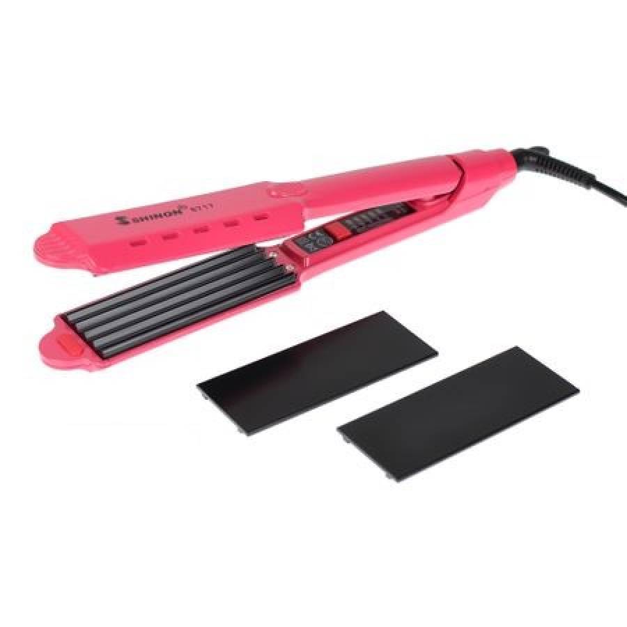 Placa De Indreptat Si Creponat Parul Shinon, Temperatura Controlata 120 - 200 ° C, Putere 50 W, Indicator Led, Ideala Pentru Toate Tipurile De Par, Alimentare 240 V, 50/60 Hz, Design Modern, Roz