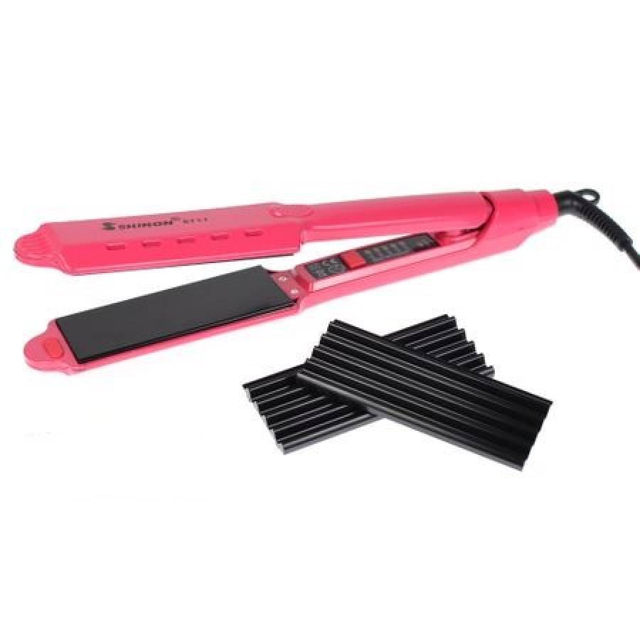 Placa De Indreptat Si Creponat Parul Shinon, Temperatura Controlata 120 - 200 ° C, Putere 50 W, Indicator Led, Ideala Pentru Toate Tipurile De Par, Alimentare 240 V, 50/60 Hz, Design Modern, Roz