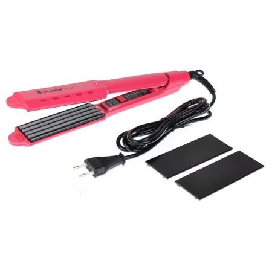 Placa De Indreptat Si Creponat Parul Shinon, Temperatura Controlata 120 - 200 ° C, Putere 50 W, Indicator Led, Ideala Pentru Toate Tipurile De Par, Alimentare 240 V, 50/60 Hz, Design Modern, Roz
