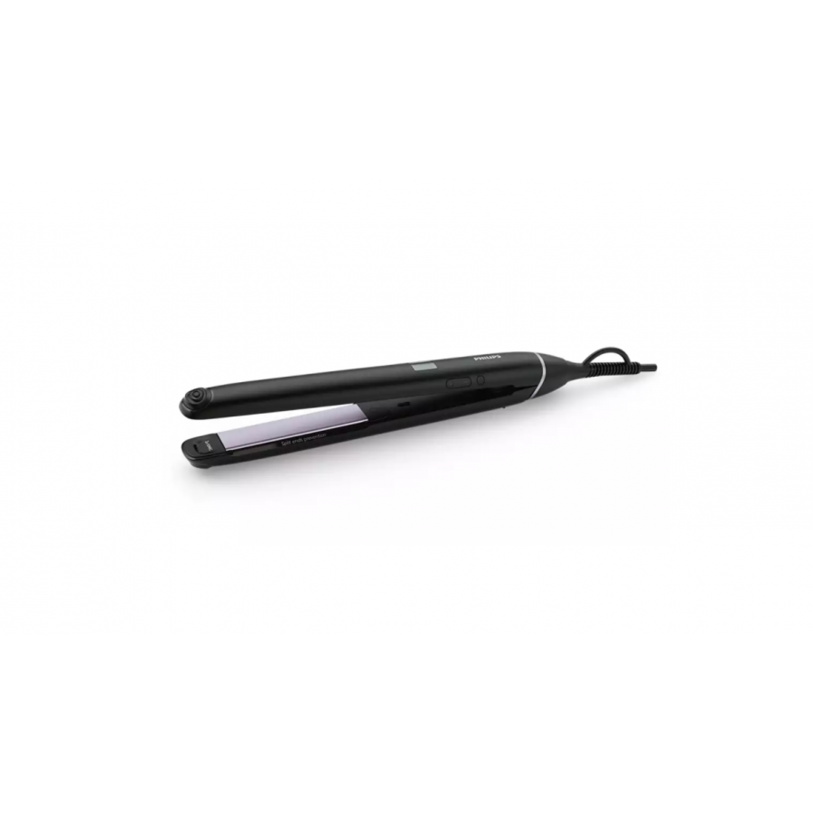 Placa Electrica Philips Pentru Indreptat Parul, Tehnologie Straightcare, Temperatura Maxima 230 °c, Incalzire In 15 S, 110-240 V, Cablu 1.8 M, Oprire Automata Dupa 30 M, Ingrijire Cu Ioni, Culoare Negru