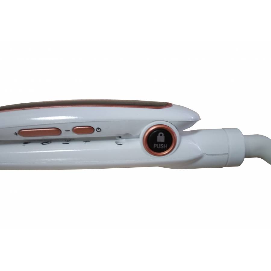 Placa Profesionala De Indreptat Parul Victronic Cu Afisaj Digital , Ceramica Pentru Protejarea Parului , Trepte Reglaj Temperatura 150-230  °c , Cablu Rotativ , Alb