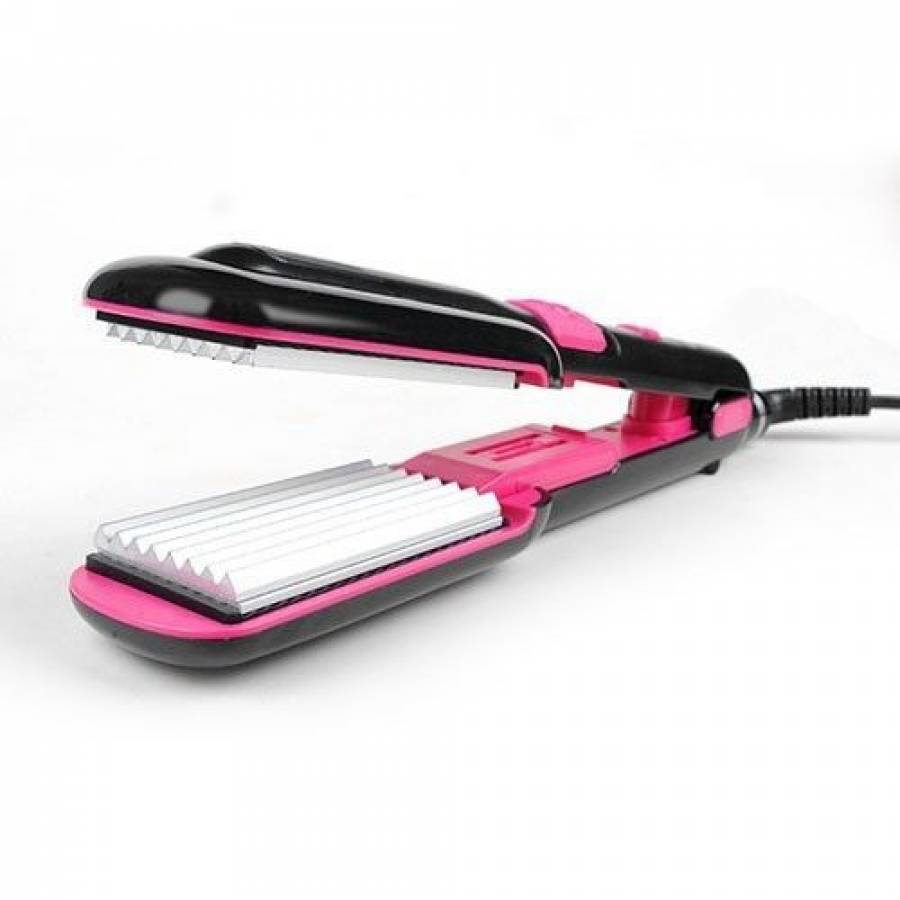 Placa Profesionala Pritech De Indreptat Parul , Material Ceramica , Design Modern , Tensiune 210-240v , Putere 40w - 59w , Negru/Roz