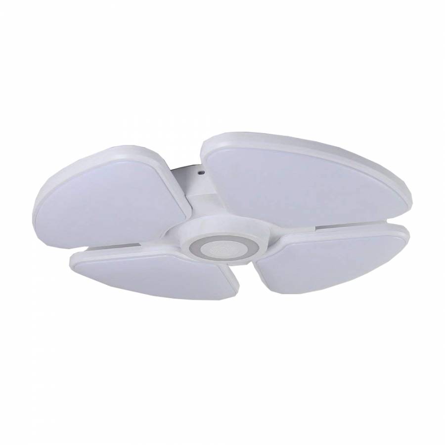 Plafoniera Led Smart Klausstech, Putere 48 W, Difuzor Integrat, Lumini Rgb, Conexiune Wireless Android & Ios, Luminozitate & Caldura Ajustabile Wireless, Design Modern, Alb