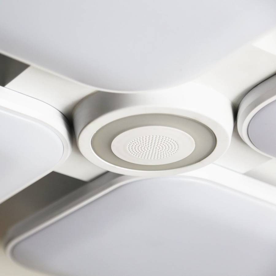 Plafoniera Led Smart Klausstech, Putere 72 W, Difuzor Integrat, Lumini Rgb, Conexiune Bluetooth Android & Ios, Luminozitate & Caldura Ajustabile , Design Modern, Alb