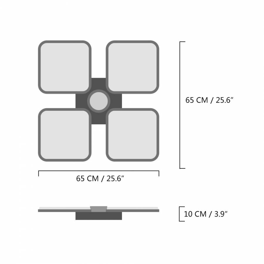 Plafoniera Led Smart Klausstech, Putere 72 W, Difuzor Integrat, Lumini Rgb, Conexiune Bluetooth Android & Ios, Luminozitate & Caldura Ajustabile , Design Modern, Alb
