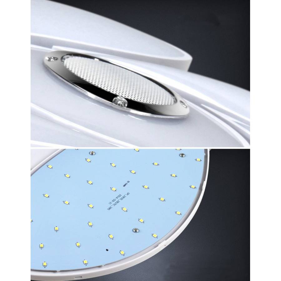 Plafoniera Led Smart Klausstech, Putere 72 W, Difuzor Integrat, Lumini Rgb, Conexiune Wireless Android & Ios, Luminozitate & Caldura Ajustabile, Design Modern, Alb