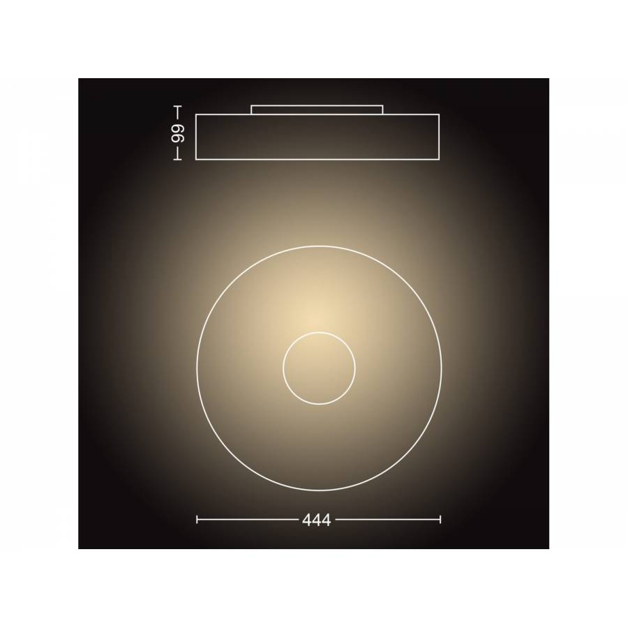 Plafoniera Philips Led, Lumina Ambianta Alba, Material Sticla, Contemporan, 3000 Lm, 2200 - 6500 K, 33.5 W, Ip20, Circular Contemporan, Negru