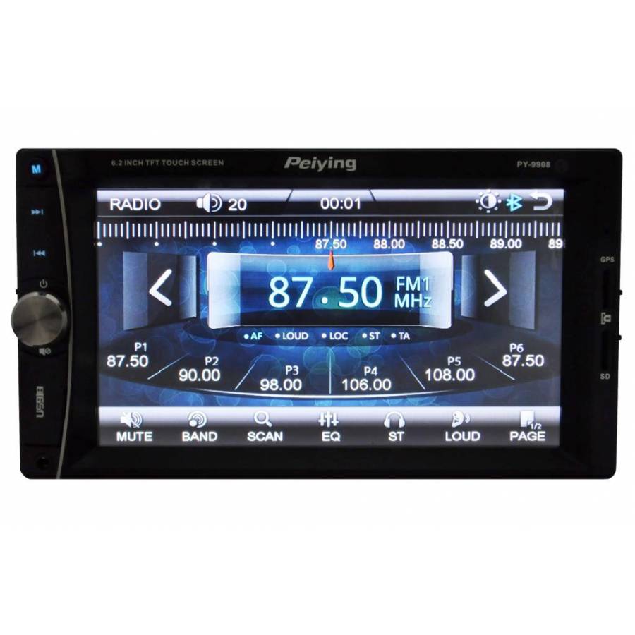 Player Profesional Auto, diagonala 6.2 Inch, Touch Screen, Conectivitate Prin Functia Bluetooth, Mp3 Recorder, Dvbt , Lumina De Fundal Led , Intrare Aux , 4 Iesiri Rca