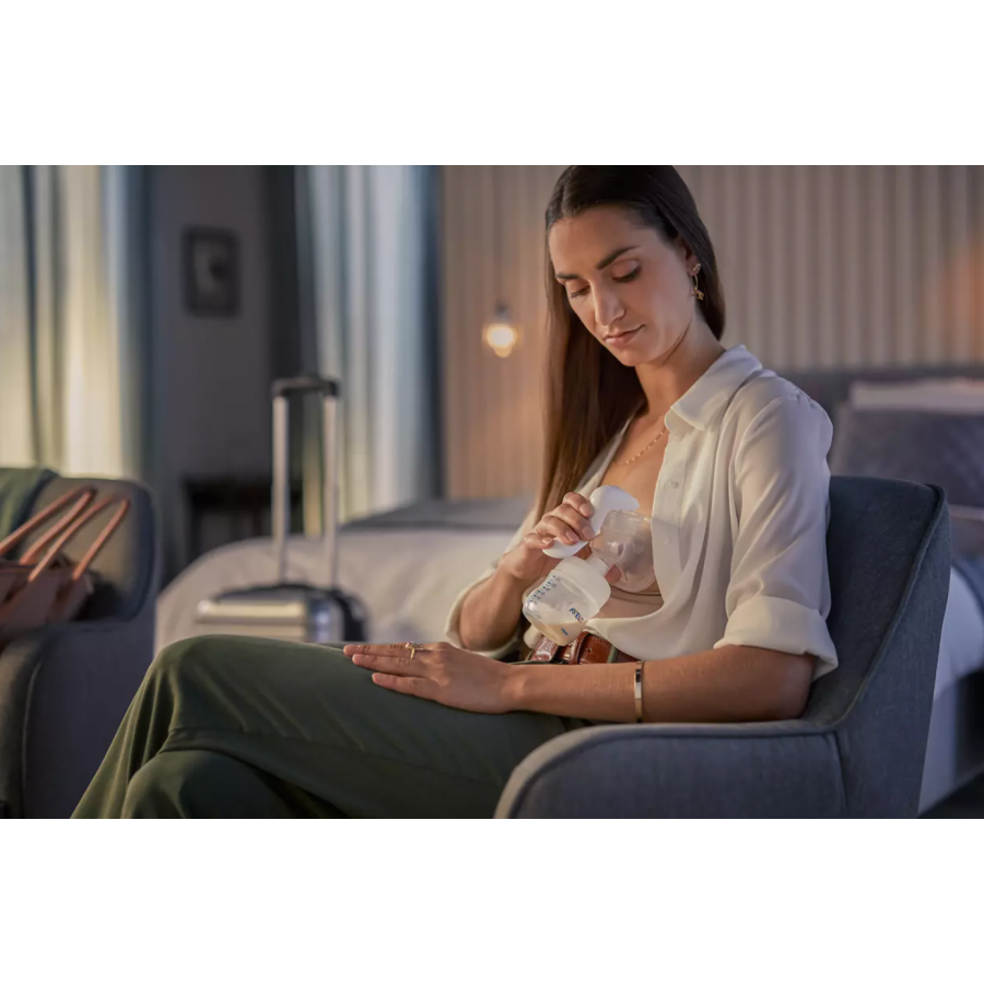 Pompa Manuala Pentru San Philips, Fara Bpa, Sticla Polipropilena Si Tetina Din Silicon, Design Confortabil, Utilizare Usoara, Portabila, Transparenta