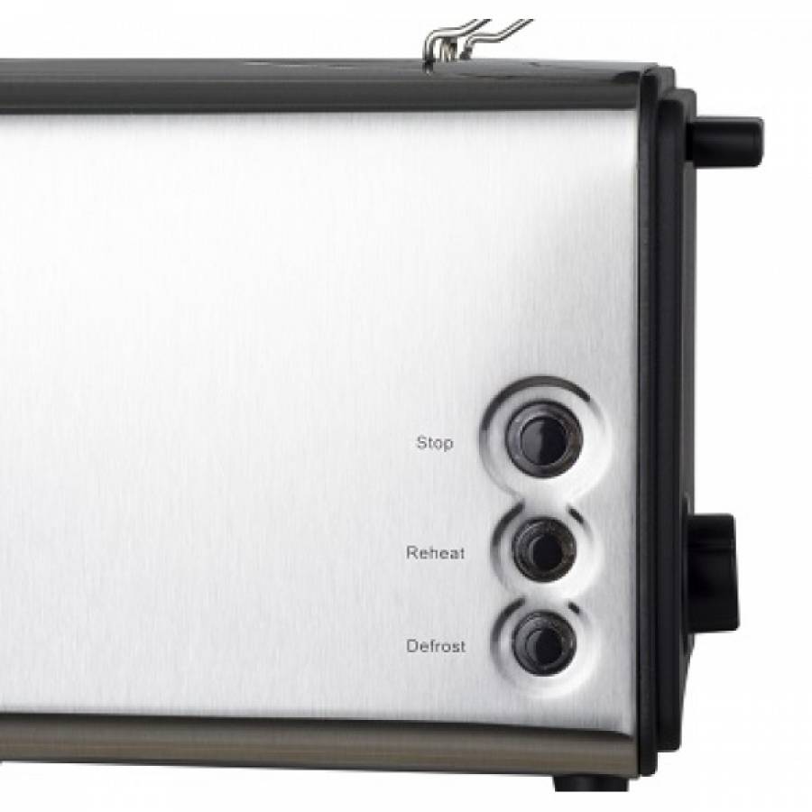 Prajitor De Paine Dublu, 4 Felii De Paine, Putere 1300w, Inox, 6 Trepte De Prajire, Panou De Comanda Mecanic, Tava Firimituri Detasabila, Argintiu