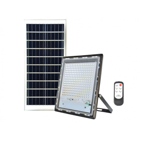 Proiector Cu Panou Solar, Putere 300w, 240 Led-uri, Telecomanda Cu Multiple Functii, Setarea Intensitatii Luminoase, Setare Timpului De Functionare,