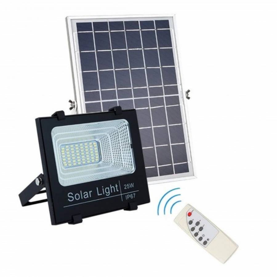 Proiector Klausstech Profesional Led , Putere De 25 W Cu Panou Solar, Functia Water Proof Ip67 , Timp De Lucru 13-15 Ore , Telecomanda Inclusa